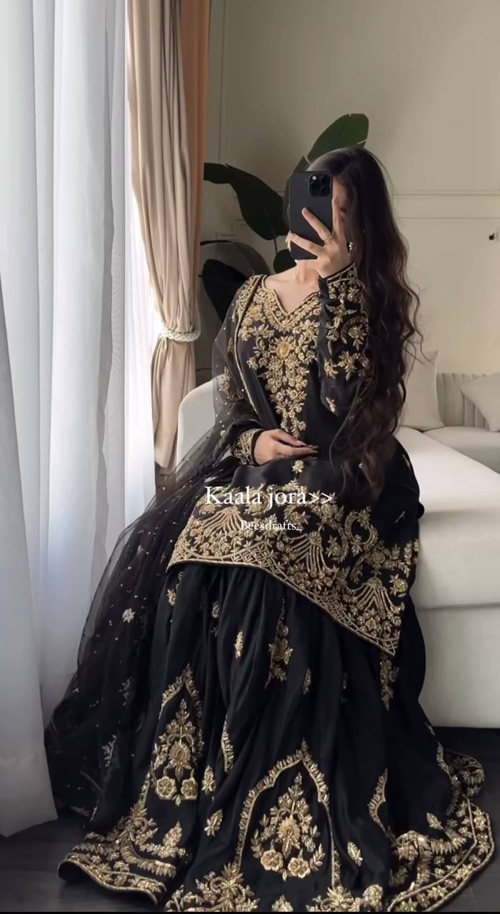 The Cinematic Black Zari Ensemble